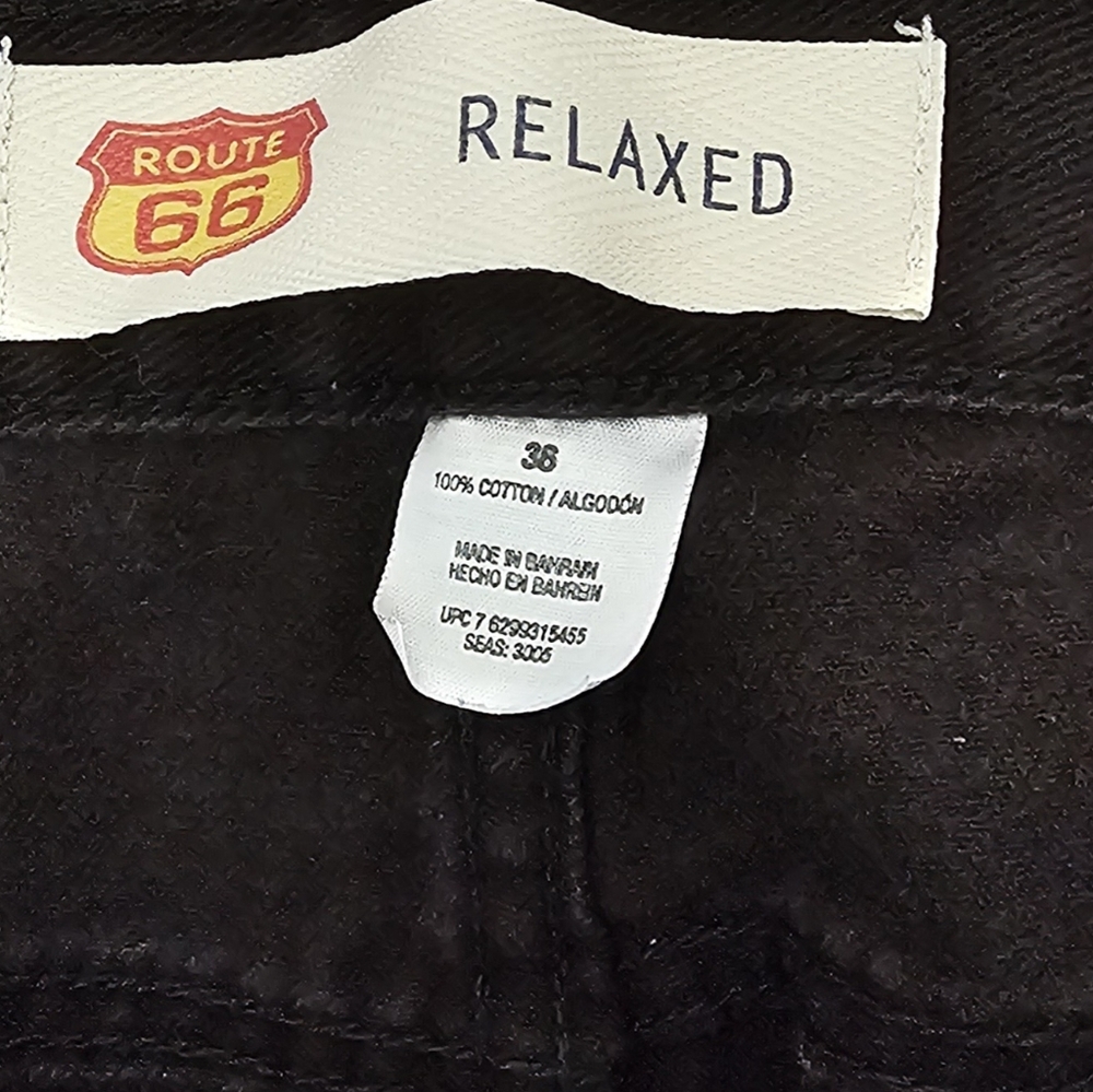 Men's Vintage Route 66 Black Denim Shorts - Picture 3 of 4